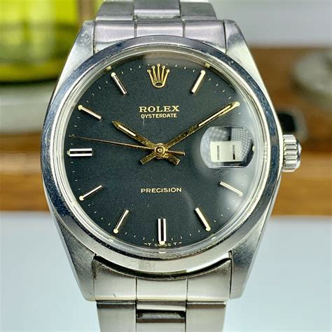 rolex oysterdate precision 6694 black dial|rolex oysterdate 6694 price.